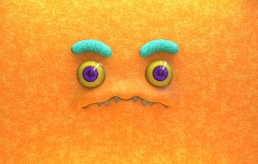 3D Faces render emote image monster upset angry 