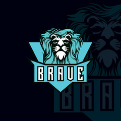 brave lion logo design mascot lion logo