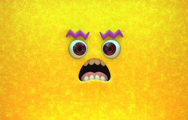 3D Faces render emote image screaming angry upset