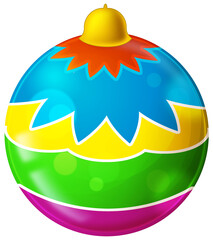 cartoon scene with baulbe and christmas tree isolated illustration for children