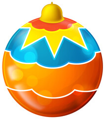 cartoon scene with baulbe and christmas tree isolated illustration for children