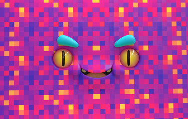 3D Faces render emote image smiling happy joy expectant