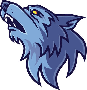 Howling Wolf Logo Mascot Design Template