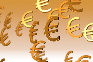 浮遊するユーロ記号