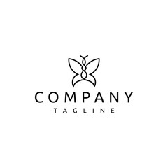 minimalist butterfly dna logo design