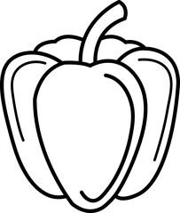Bell pepper icon. Vector. Line style on white background..eps