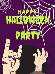 hand holding a halloween party