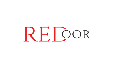 Red Door Logo Design. Vector Illustration.