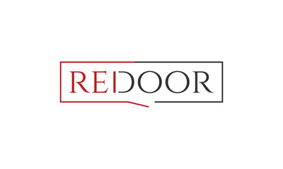 Red Door Logo Design. Vector Illustration.