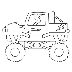 monster truck illustration outline © primus44