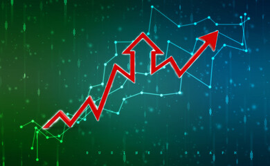 3d rendering business graph and documents. Stock market chart. Business graph background, Financial Background