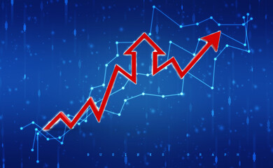 3d rendering business graph and documents. Stock market chart. Business graph background, Financial Background