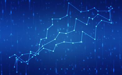 Business Growth graph on technology background, Futuristic raise arrow chart digital transformation abstract technology background. Big data and business growth currency stock and investment economy