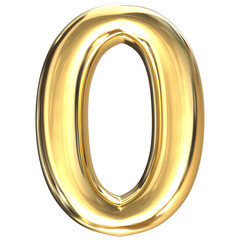 3d golden 0 percent symbol