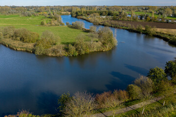 Obraz premium Aerial view of the Old Durme river, in Flanders (Belgium)