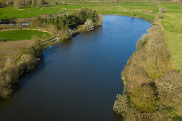 Fototapeta na wymiar Aerial view of the Old Durme river, in Flanders (Belgium)