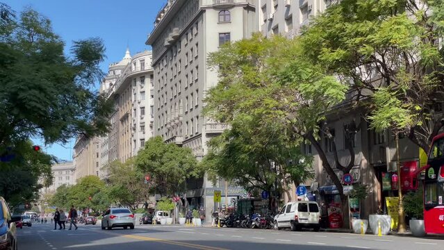 Downtown of Buenos Aires, Capital of Argentina. 4K Resolution. 
