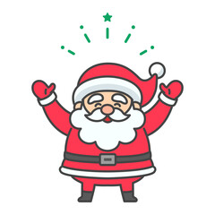 両手を広げるサンタクロースのイラスト素材