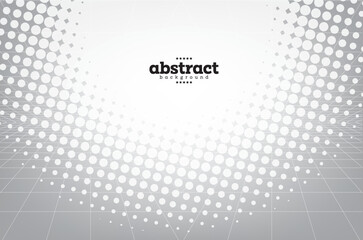 halftone particle dots in grey and white science theme background can use for poster advertisement brochure template product presentation pakage design food and beverage label vector  eps.