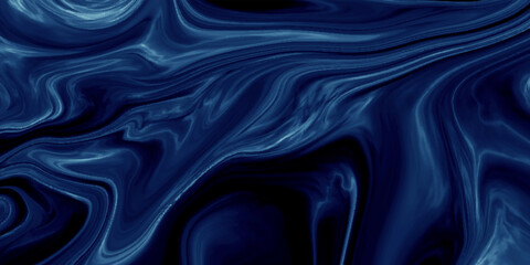 	Dark blue marble oil ink liquid swirl texture for do ceramic counter dark blue abstract light background, red Oil or Petrol liquid flow, liquid metal close-up, wide horizontal banner