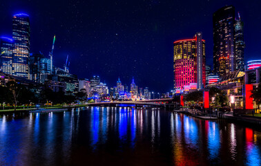 Naklejka premium Melbourne at night