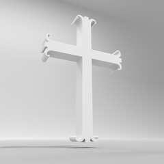 Christian cross. Religion concept illustration. 3D render