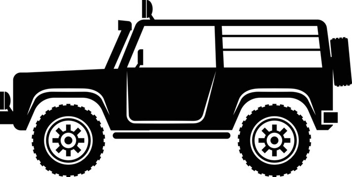 black off-road vehicle side view clip art preview