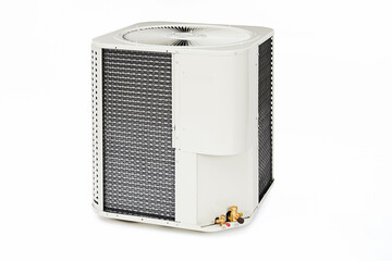 Industrial air conditioning motor isolated on white background.