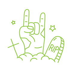 neon halloween tombstone