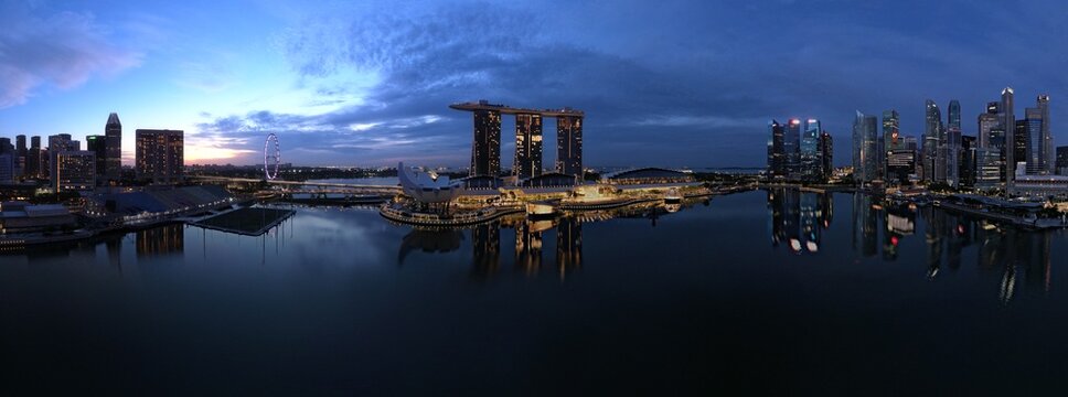 Marina Bay, Singapore - July 13, 2022: The Landmark Buildings and Tourist Attractions of Singapore © Julius