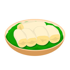 Indonesian sweet fermented cassava. This image is suitable for food advertisement design.