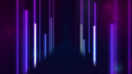 Blue purple neon laser lines abstract background