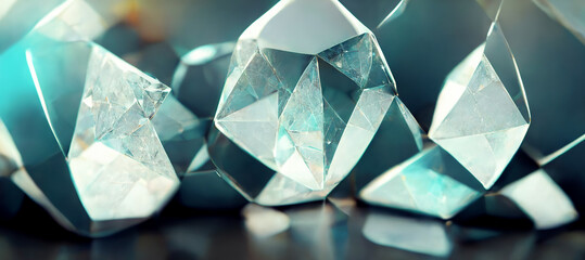 3D render. Realistic abstract and luxury and shiny diamond background.\