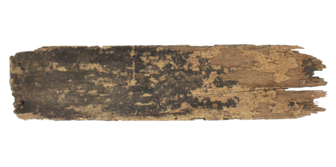Old plank of wood on transparent background png file