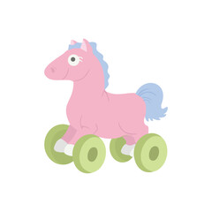 Rocking horse. Children's toy. Vector illustration on white background