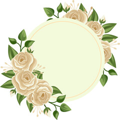 frame with roses flower, blank text space