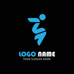 sport logo design, sport icon, jump logo