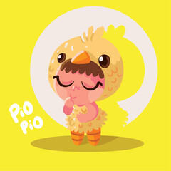 kid in chicken costume halloween