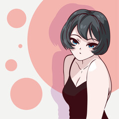 anime girl with blue eyes