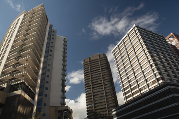 View of modern office buildings 