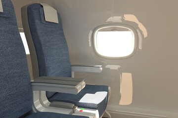 Empty seat in modern plane