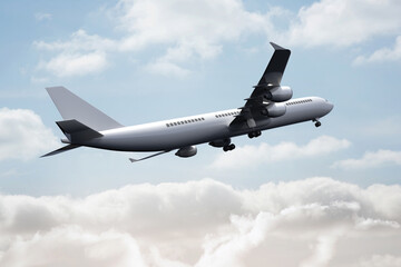 3D plane flying in the sky