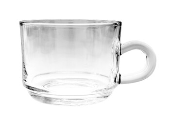 Empty glass tea cup on transparent background png file
