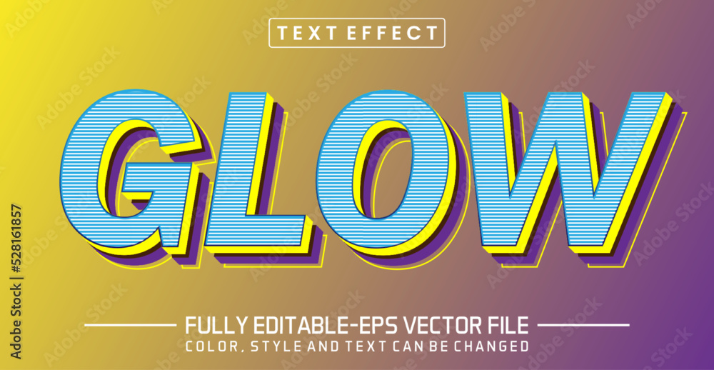Poster glow text editable style effect