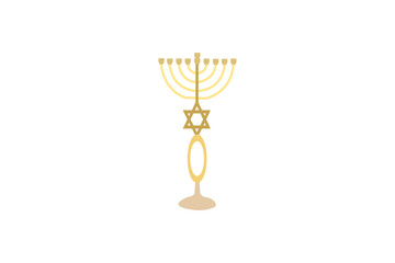 Hanukkah cartoons set. Cute clipart collection of cartoon Hanukkah symbols with smiling faces.Happy Hanukkah banner, template for your design. Hanukkah is a Jewish holiday. Greeting Card with Menorah,