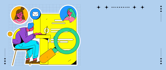 Flat vector concept operation illustration of people for job interview
