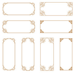 a horizontally elongated banner.a vertically elongated banner.a banner that is good to use as a title.a title frame that is good for writing on a form.frames for titles.