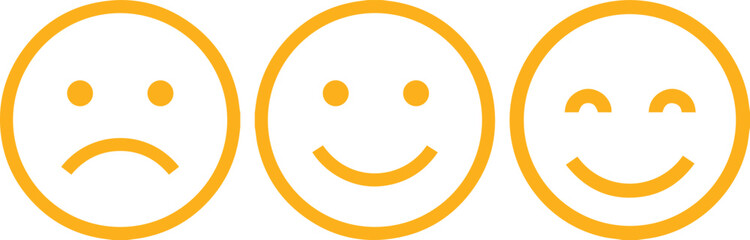 New Emojis list. yellow face icon set. Modern Emoticons Set. Different Reactions design. smile yellow icon design