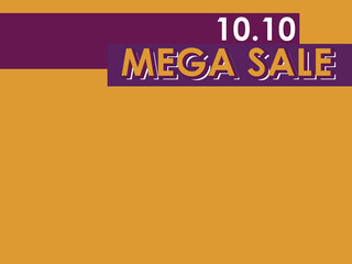 10.10 Shopping Day Mega Sale Banner special offer discount, Shopping yellow banner