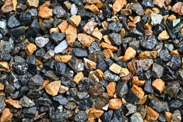 Colorful gravel is laid on the floor